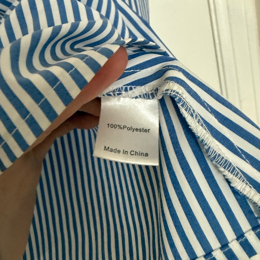 Tuckernuck Blue Easton Striped Blouse Size Small - Picture 4 of 5